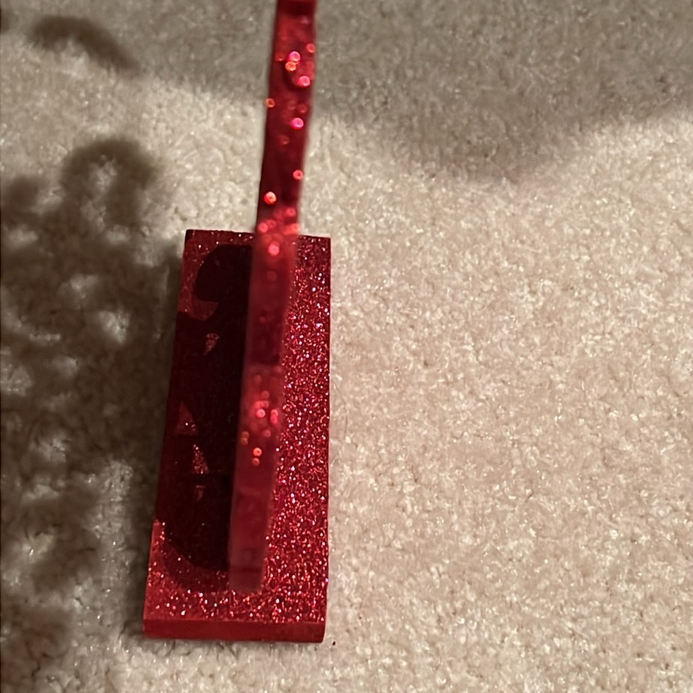 Bundle Hallmark Snowman Tealight burner & Red Glitter shelf standing sign EC - Picture 5 of 9